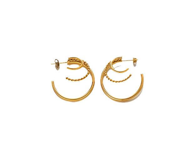 Dual-Tone Luxe Hoop Earrings
