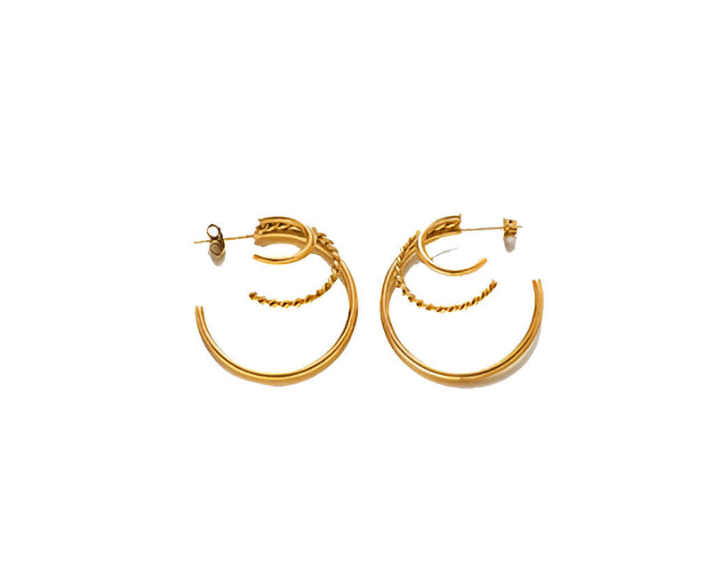 Dual-Tone Luxe Hoop Earrings
