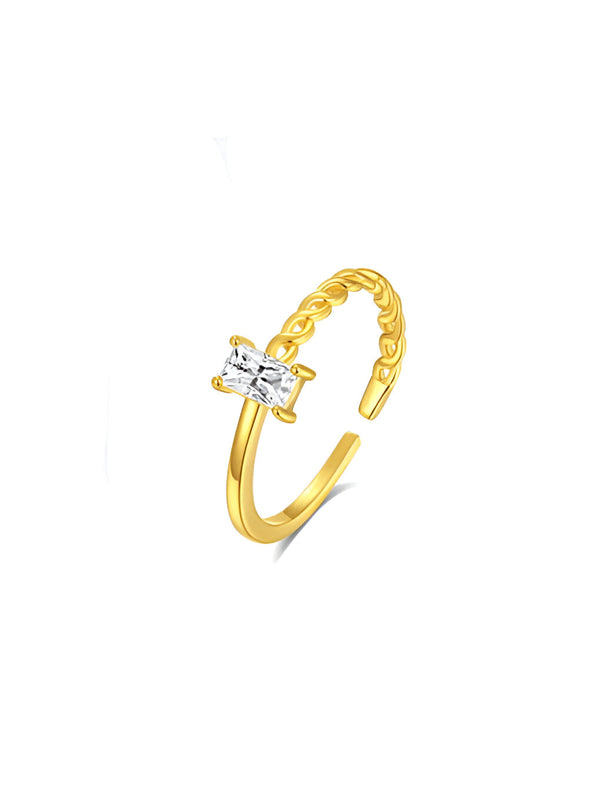 Anore Dainty Baguette Gold Ring