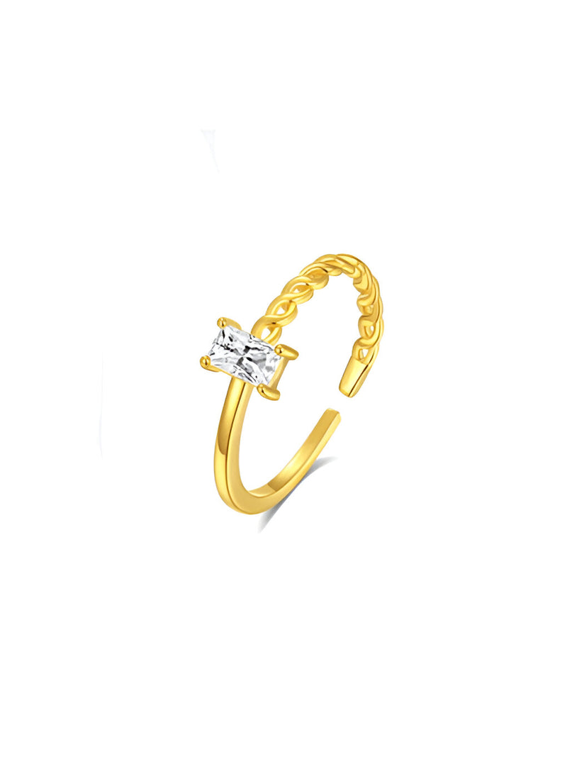 Anore Dainty Baguette Gold Ring