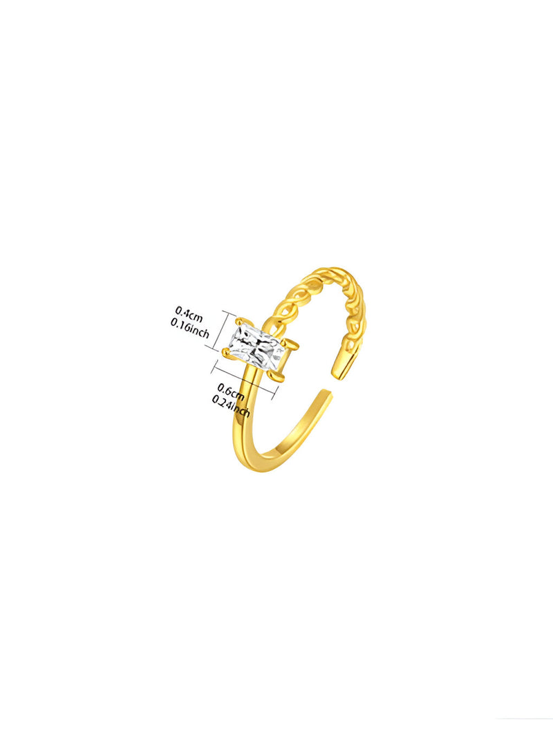 Anore Dainty Baguette Gold Ring