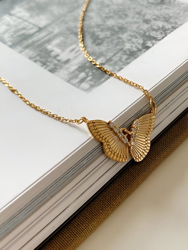 Vintage Butterfly Pendant Necklace