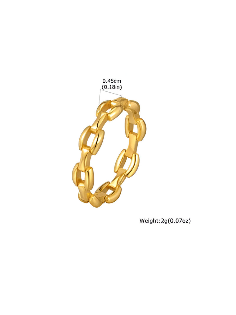 Anore Gold Chain Minimalist Band Ring