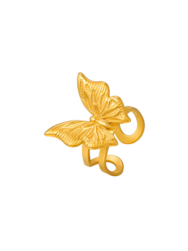 Golden Monarch Butterfly Ring – 18K Gold Plated