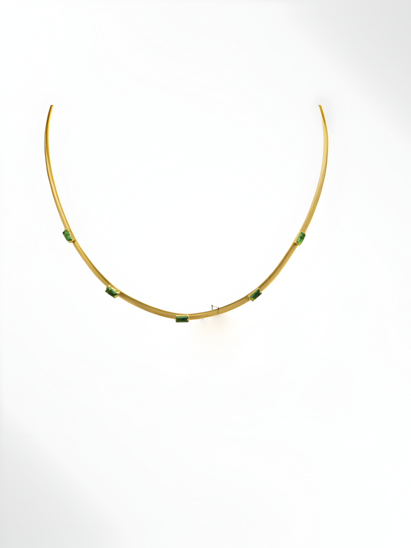 Emerald Accents Vintage Gold Bracelet / Necklace Collection