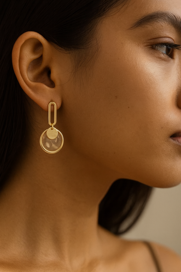 Iridescent Halo Drop Earrings