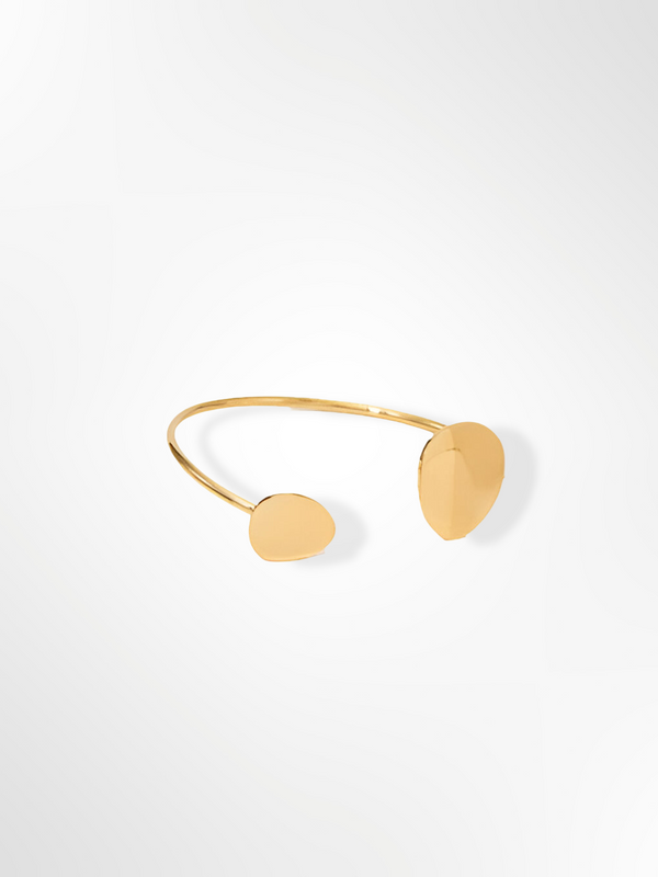 Minimalist Dual-Disc Open Cuff Bangle