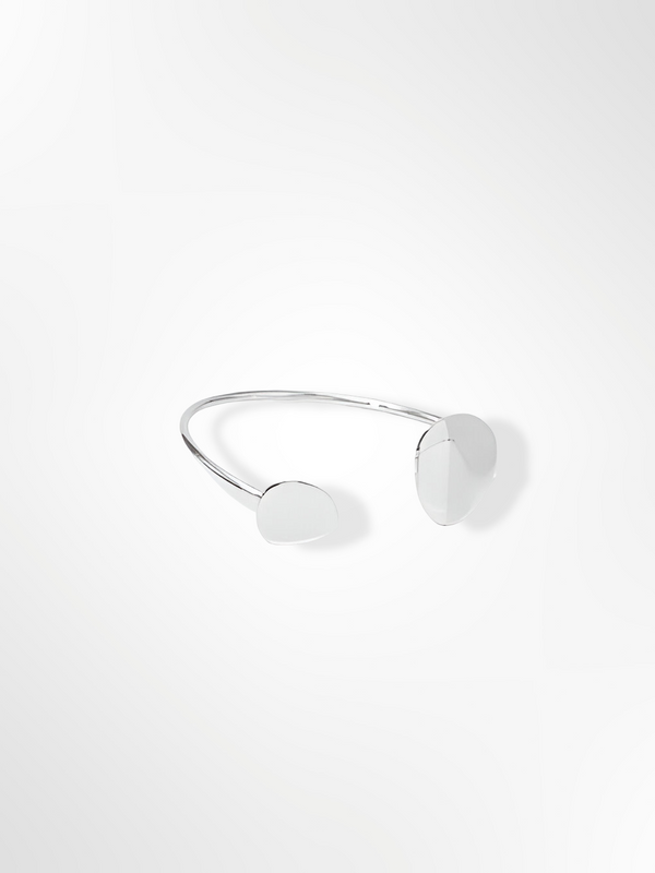 Minimalist Dual-Disc Open Cuff Bangle