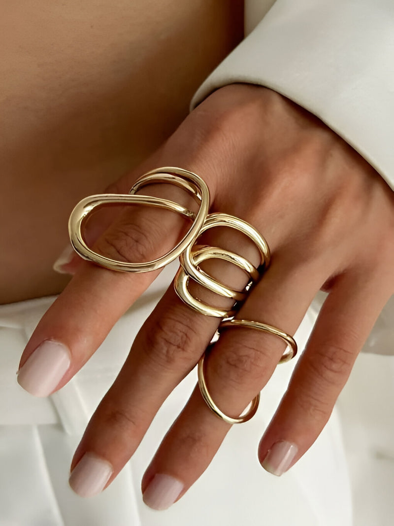 Irregular Looping Lines Statement Ring