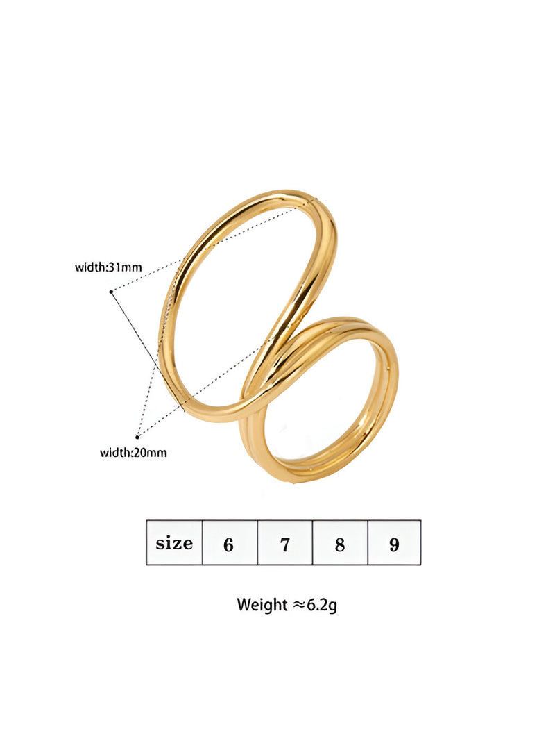Irregular Looping Lines Statement Ring