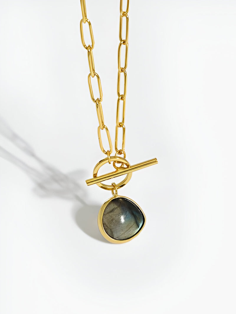 Sterling Silver Opal Vintage Toggle Necklace