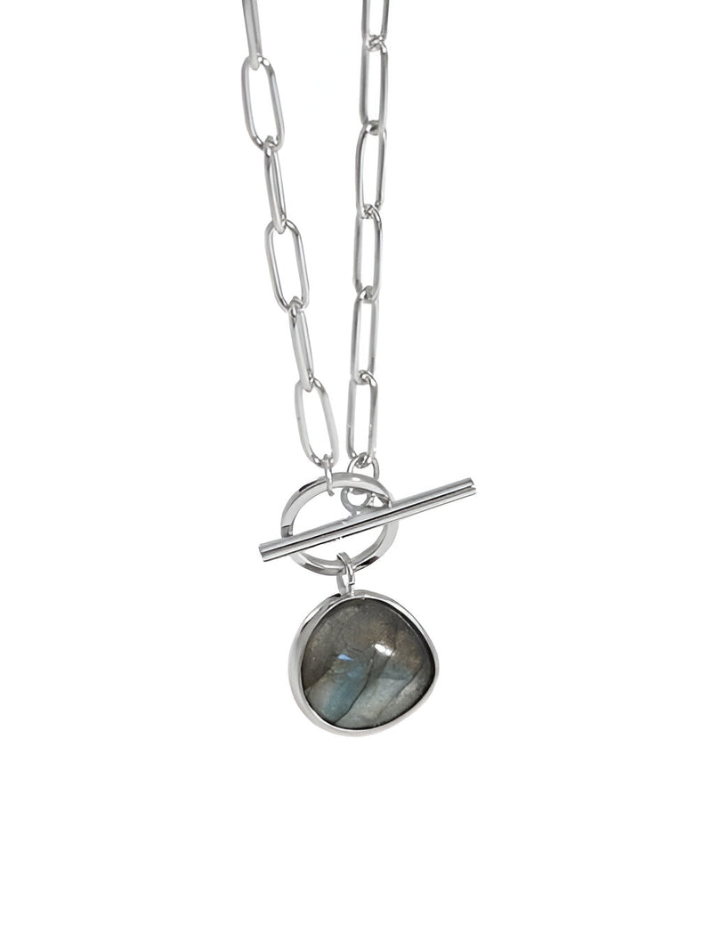 Sterling Silver Opal Vintage Toggle Necklace