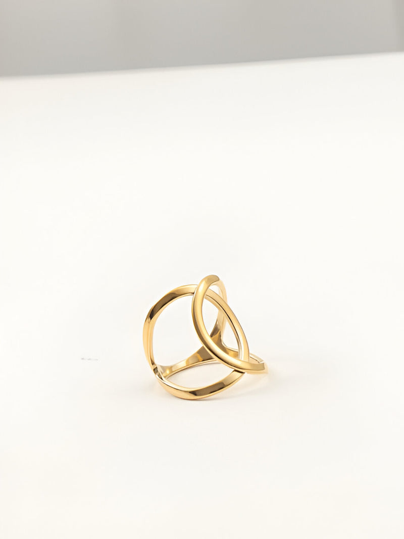 Geometric Interloop Ring – 18K Gold Plated | Anore