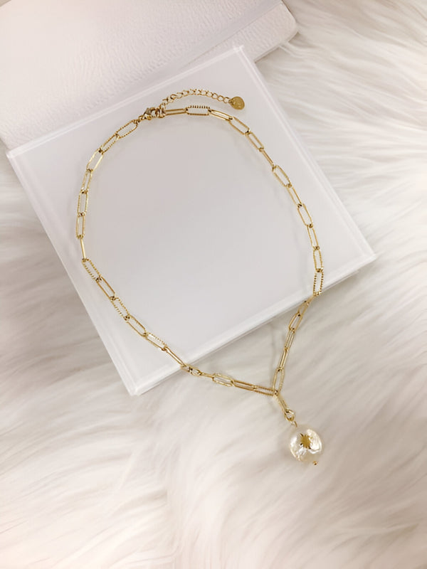 Aurora Pearl Link Necklace