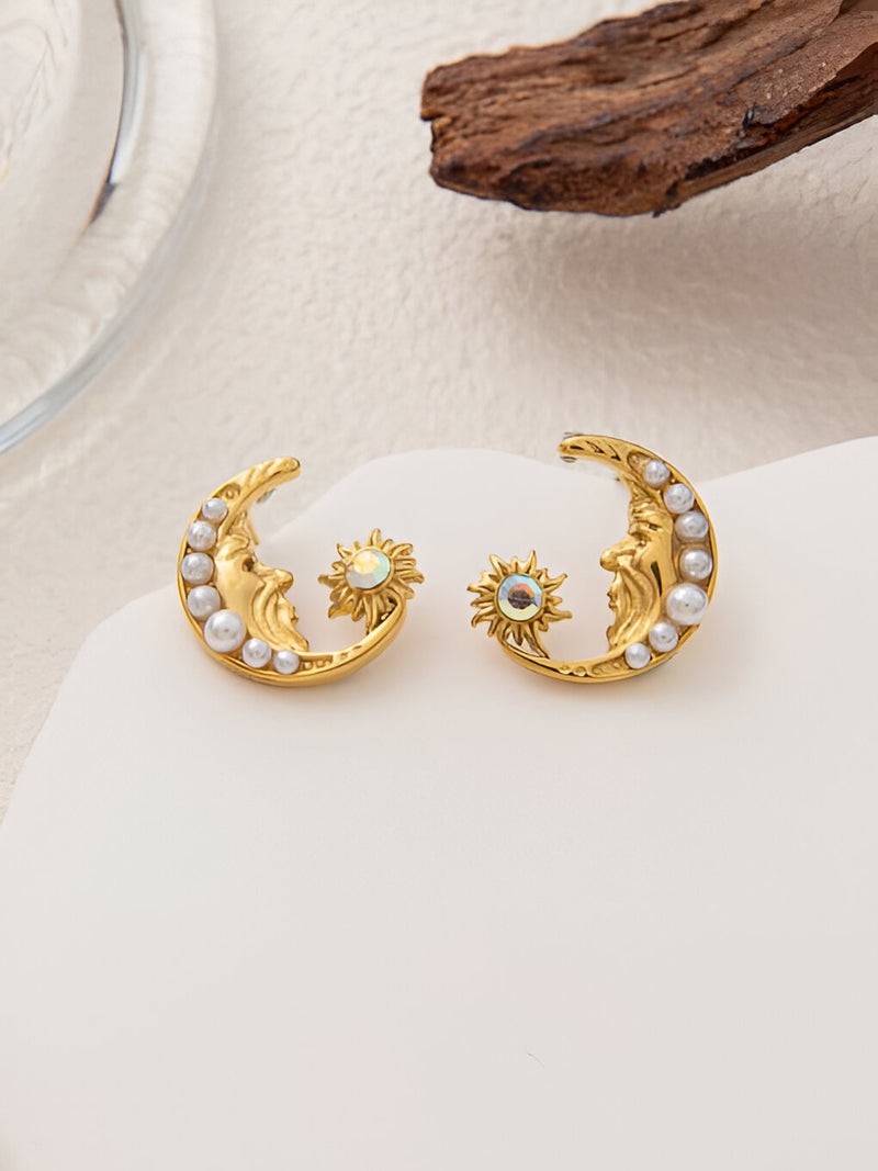 Celestial Pearl Moondrop Earrings