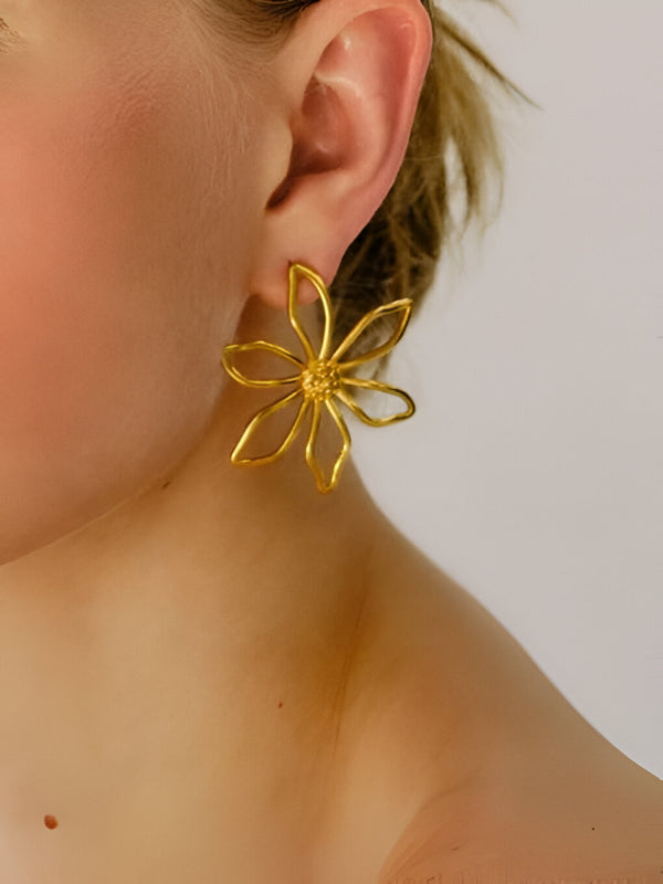 Hollow Bloom Minimalist Chandelier Earrings