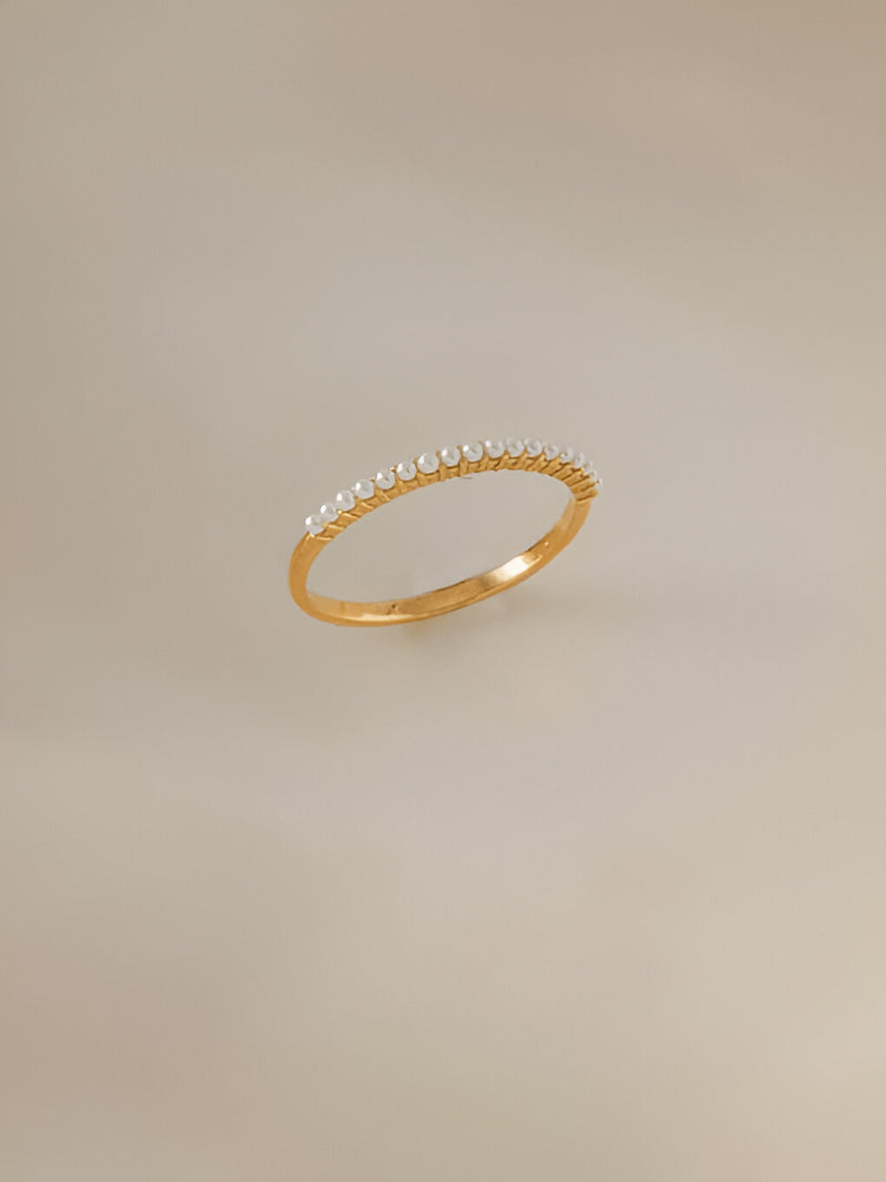 Anore Dainty Pavé Gold Band Ring