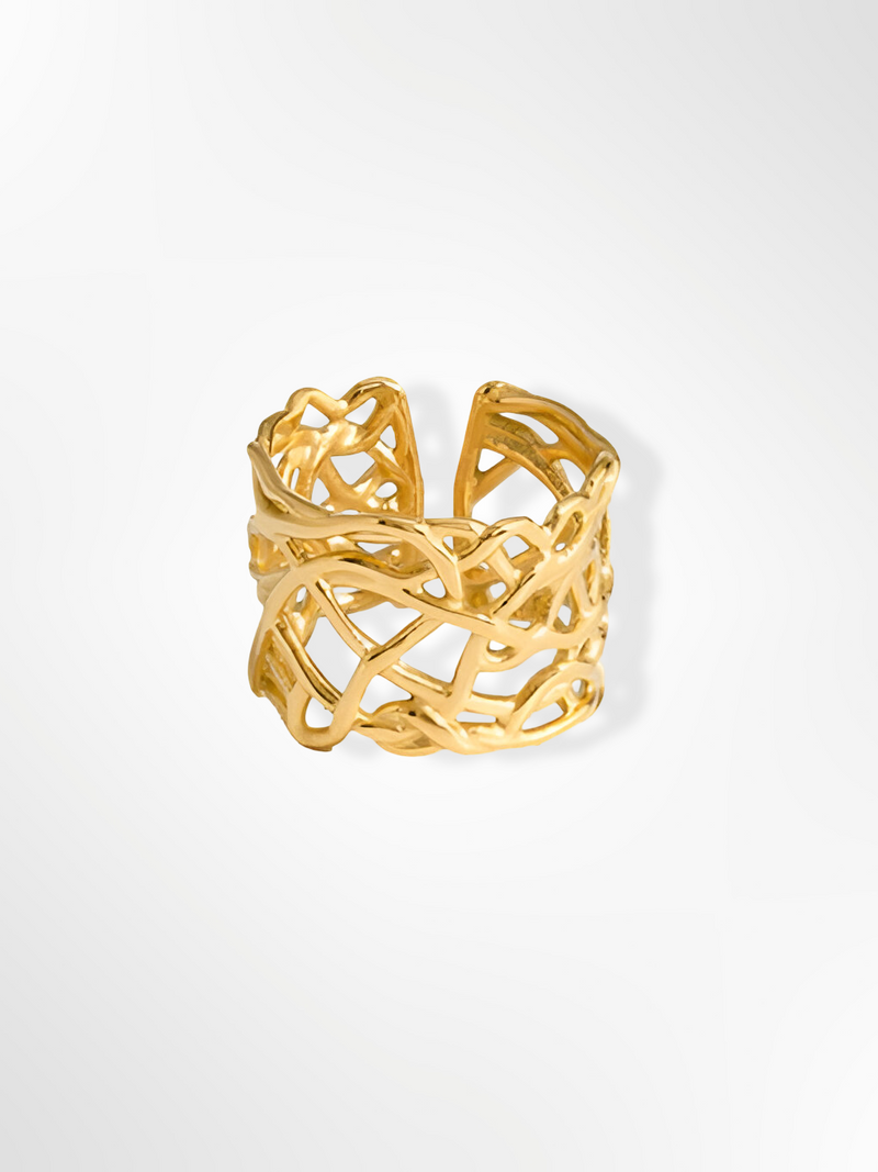 Irregular Sculpted Gold Statement Ring