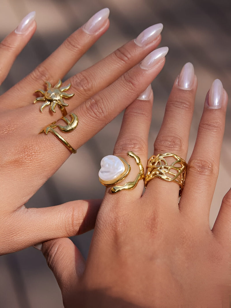 Irregular Sculpted Gold Statement Ring