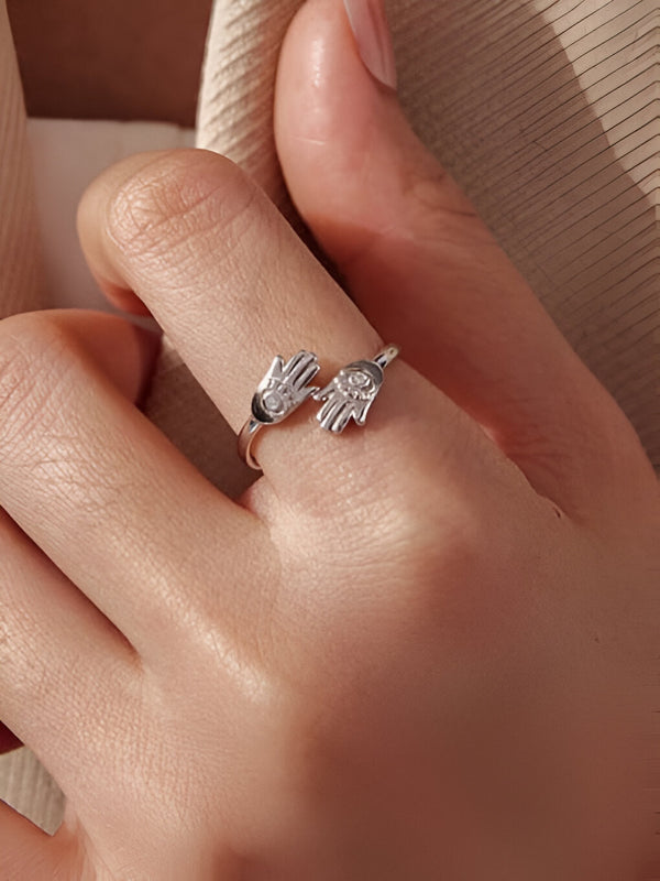 925 Sterling Silver Palm Guard Ring – Minimalist Edition | Anore