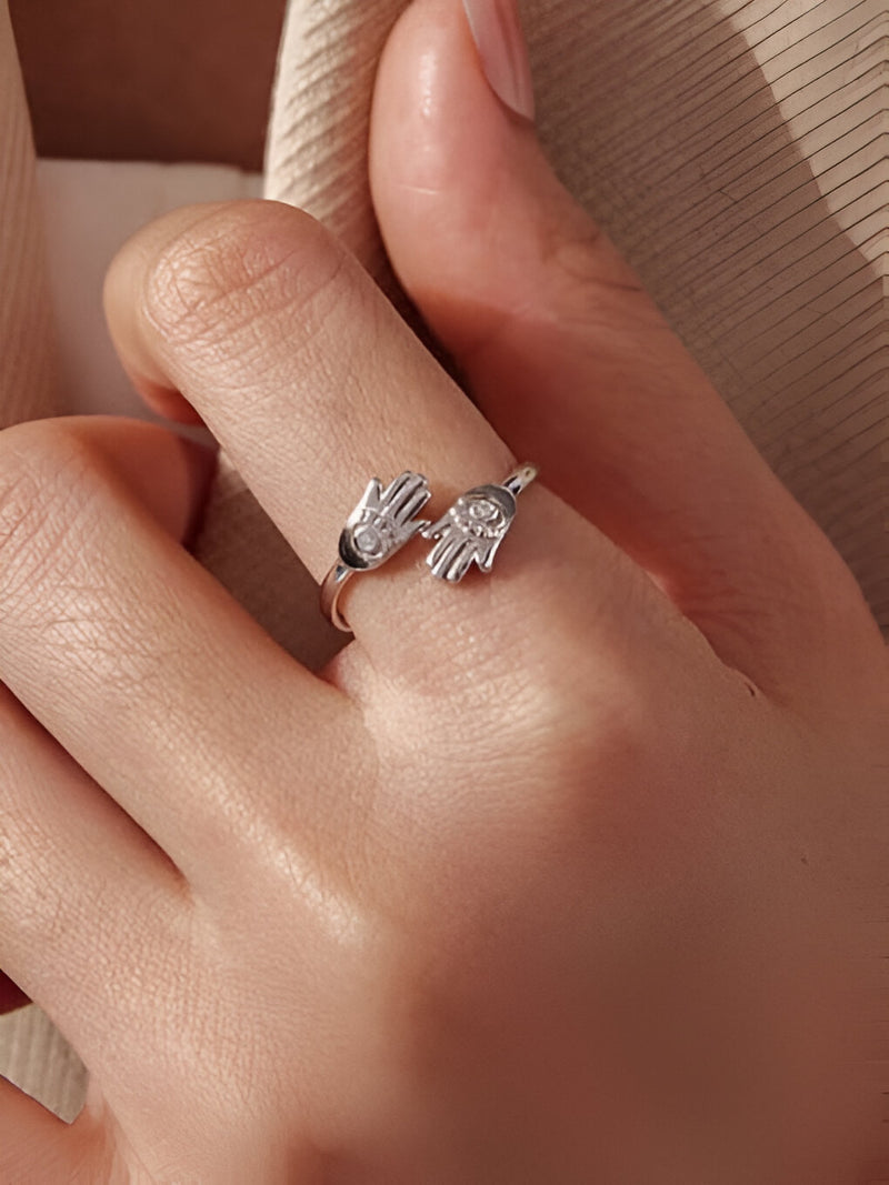 925 Sterling Silver Palm Guard Ring – Minimalist Edition | Anore