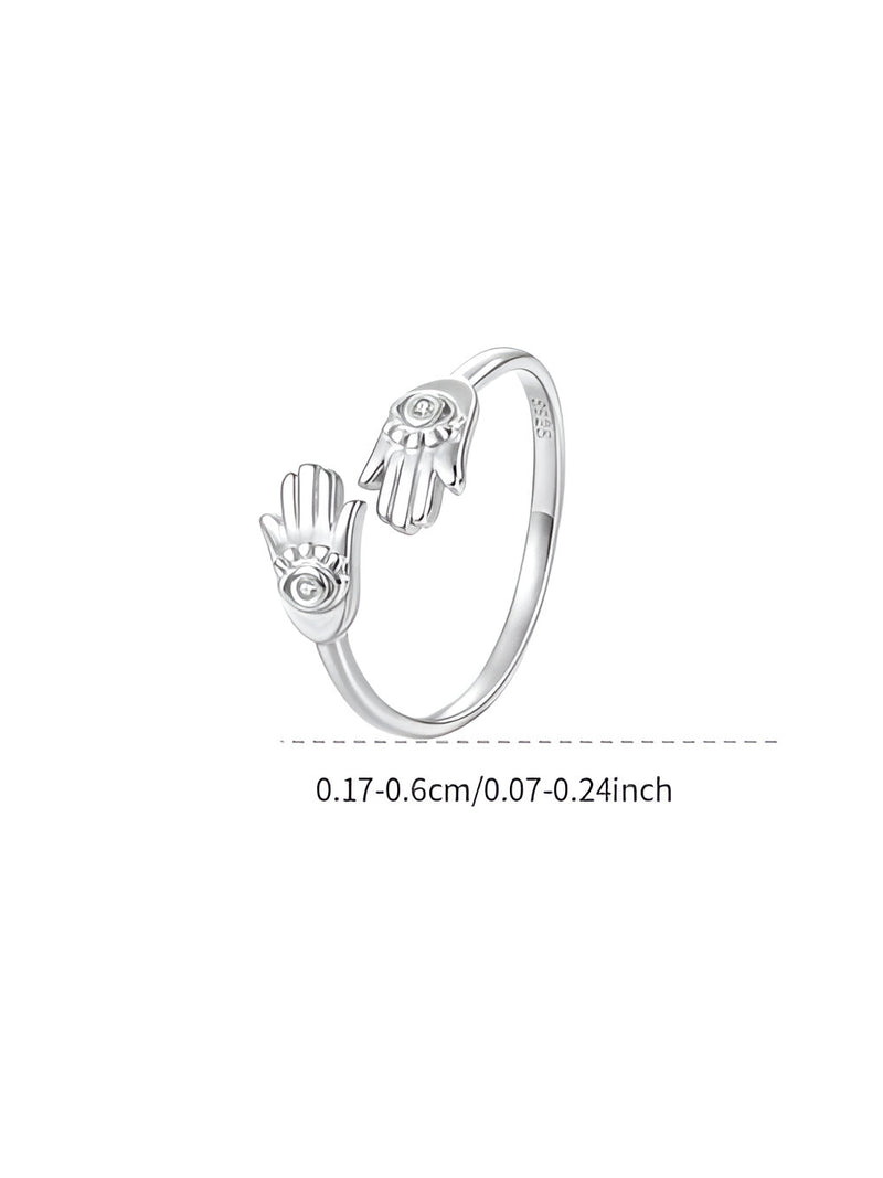 925 Sterling Silver Palm Guard Ring – Minimalist Edition | Anore