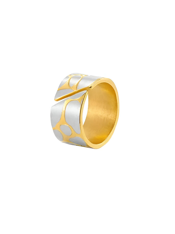 Dual-Tone Geometric Band Ring