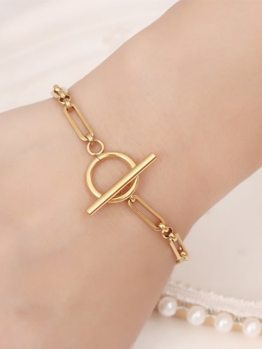 Golden Toggle Link Bracelet