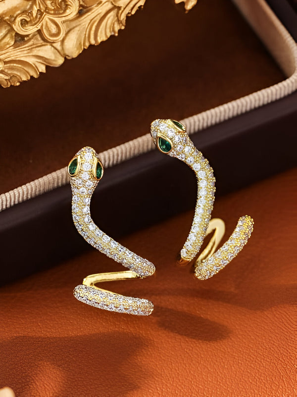 Serpent Crystal Sculpted Earrings