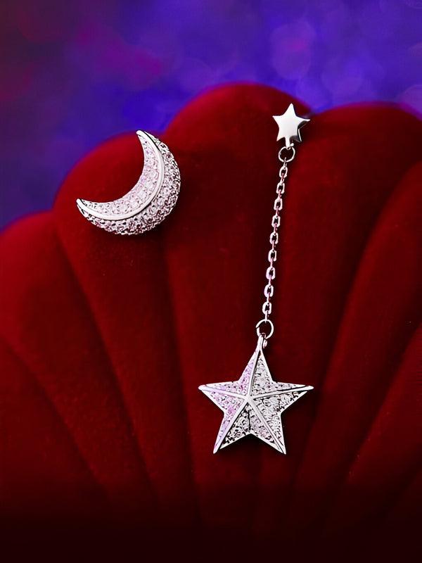 Moon & Star Radiant Drop Earrings