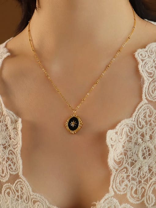 Astria Noir Vintage Medallion Necklace