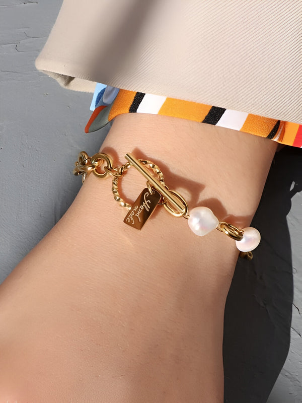 Freshwater Pearl Vintage Link Bracelet