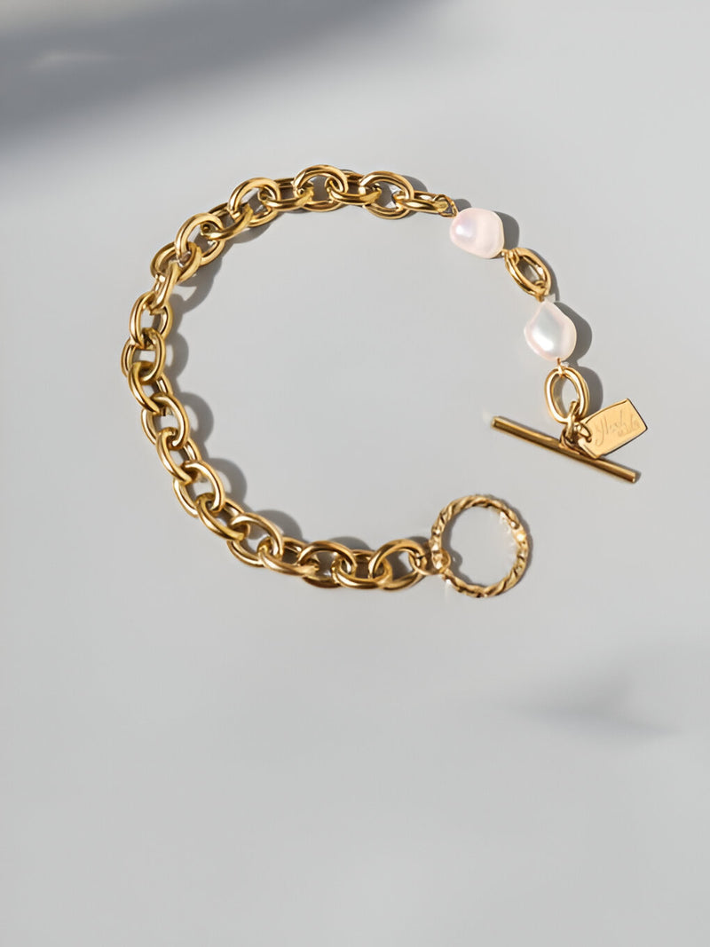 Freshwater Pearl Vintage Link Bracelet