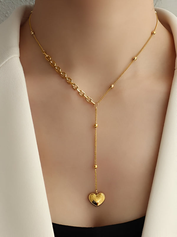 Heartfall Minimalist Lariat Necklace