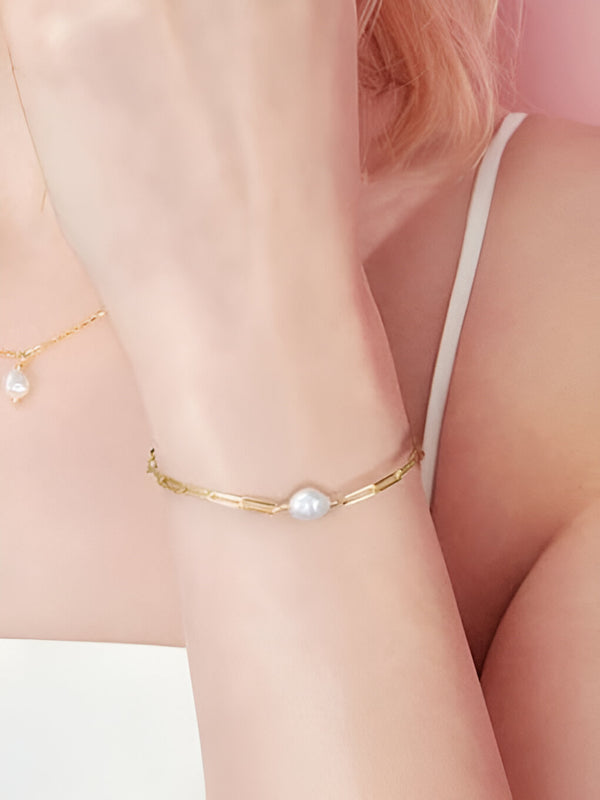 Freshwater Pearl Link Bracelet
