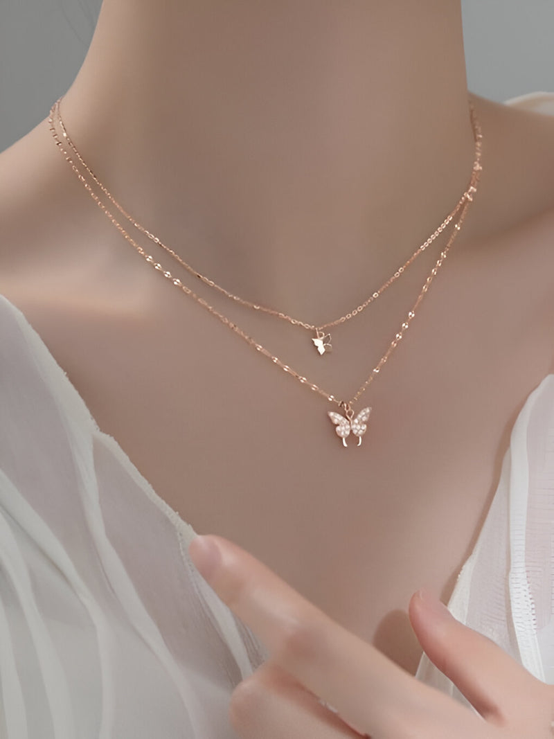 Celeste Butterfly Layered Necklace