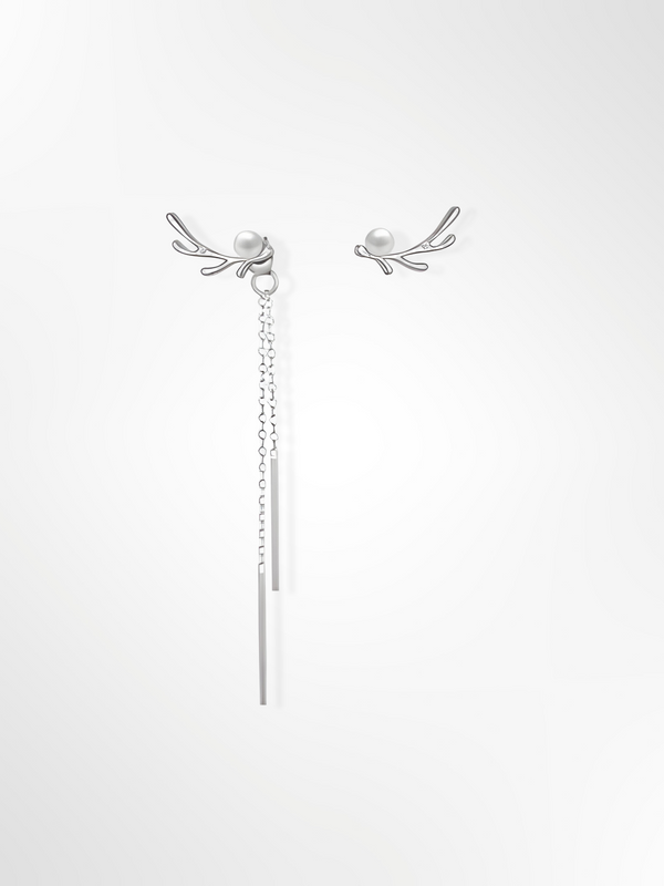 Sterling Silver Reindeer Threader Earrings