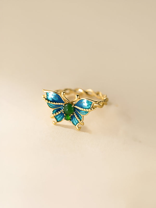 Anore – Enamel Butterfly Sterling Gold Ring