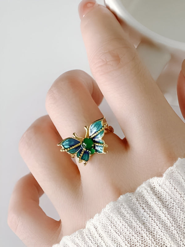Anore – Enamel Butterfly Sterling Gold Ring
