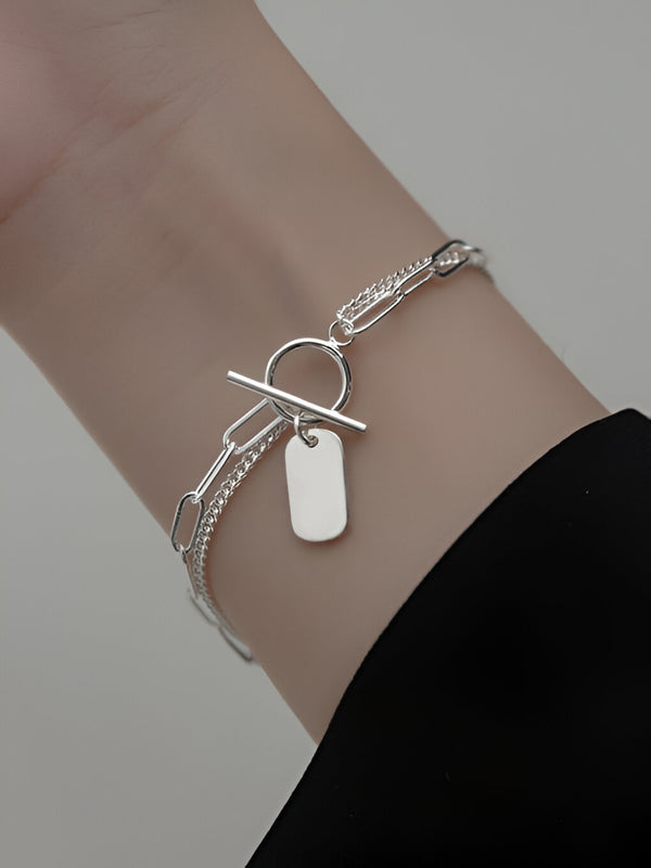 Sterling Silver Dual-Layer Minimalist Bracelet
