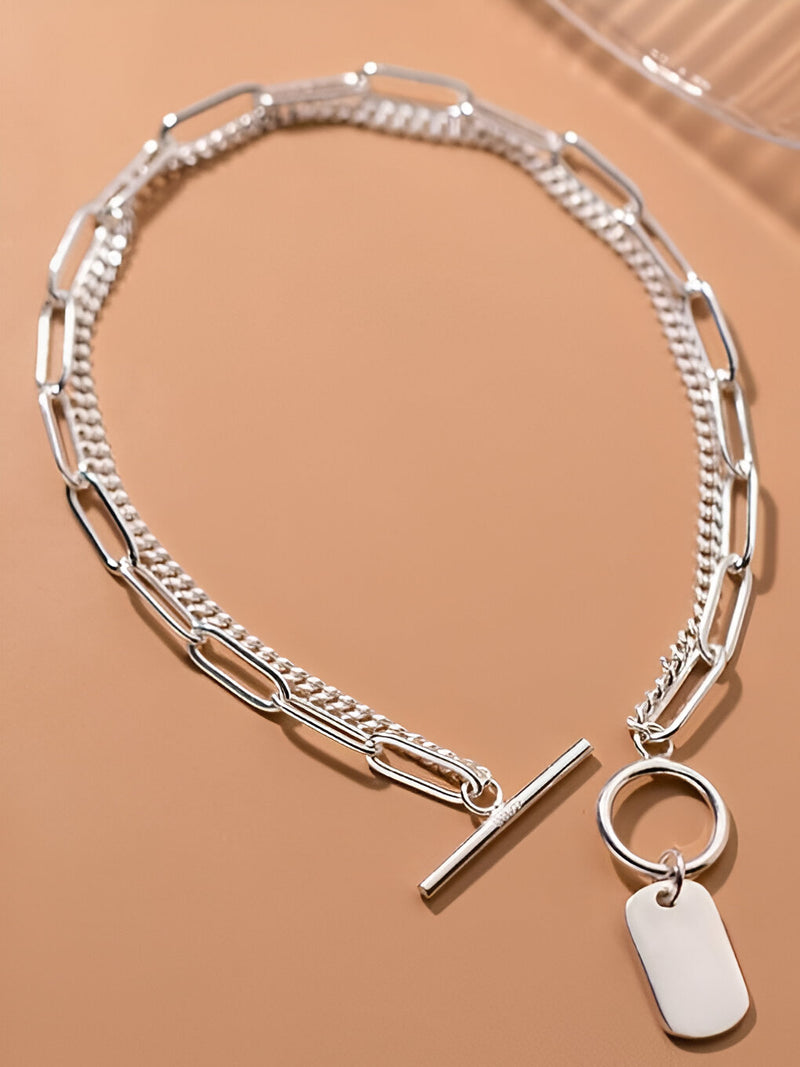 Sterling Silver Dual-Layer Minimalist Bracelet