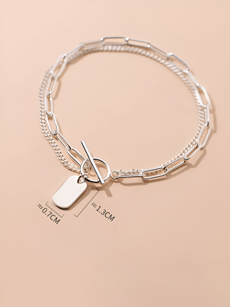 Sterling Silver Dual-Layer Minimalist Bracelet