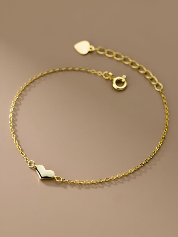 Minimalist Heart Chain Bracelet
