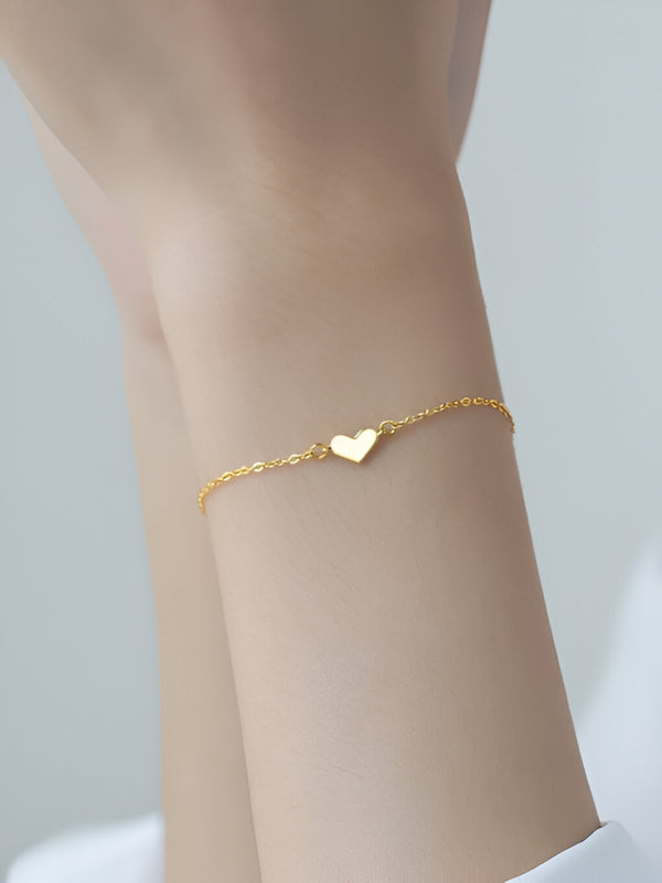 Minimalist Heart Chain Bracelet