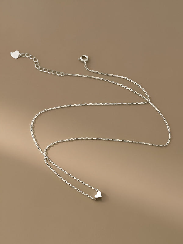 Sterling Silver Heart Minimalist Necklace