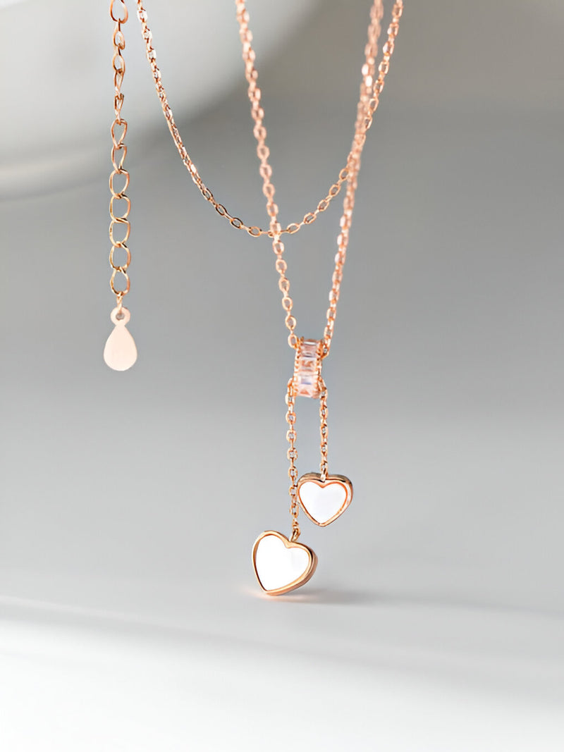 Shell Heart Tassel Necklace
