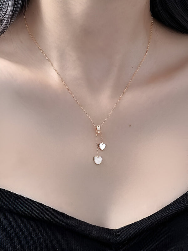 Shell Heart Tassel Necklace