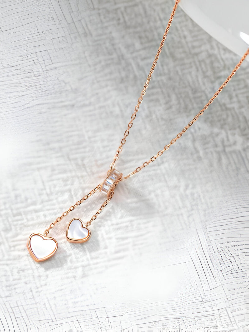 Shell Heart Tassel Necklace