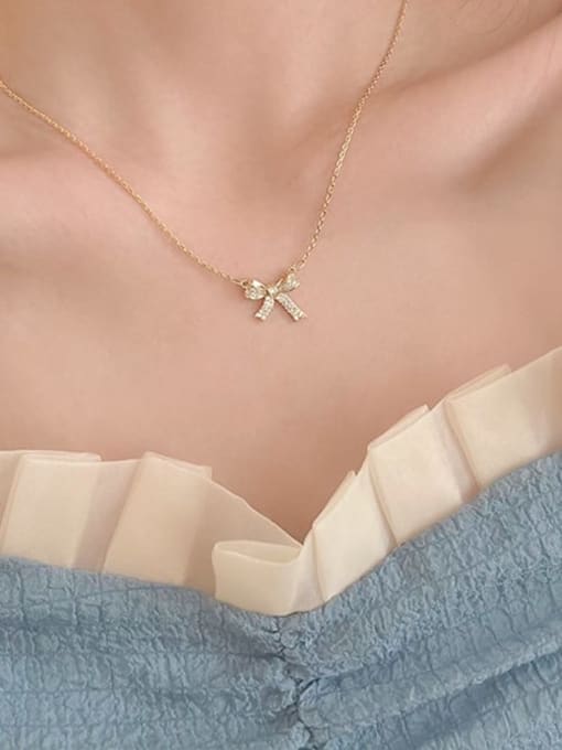 Crystal Bow Dainty Necklace