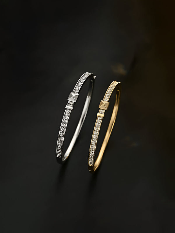 Luxe Geometric Crystal Band Bangle